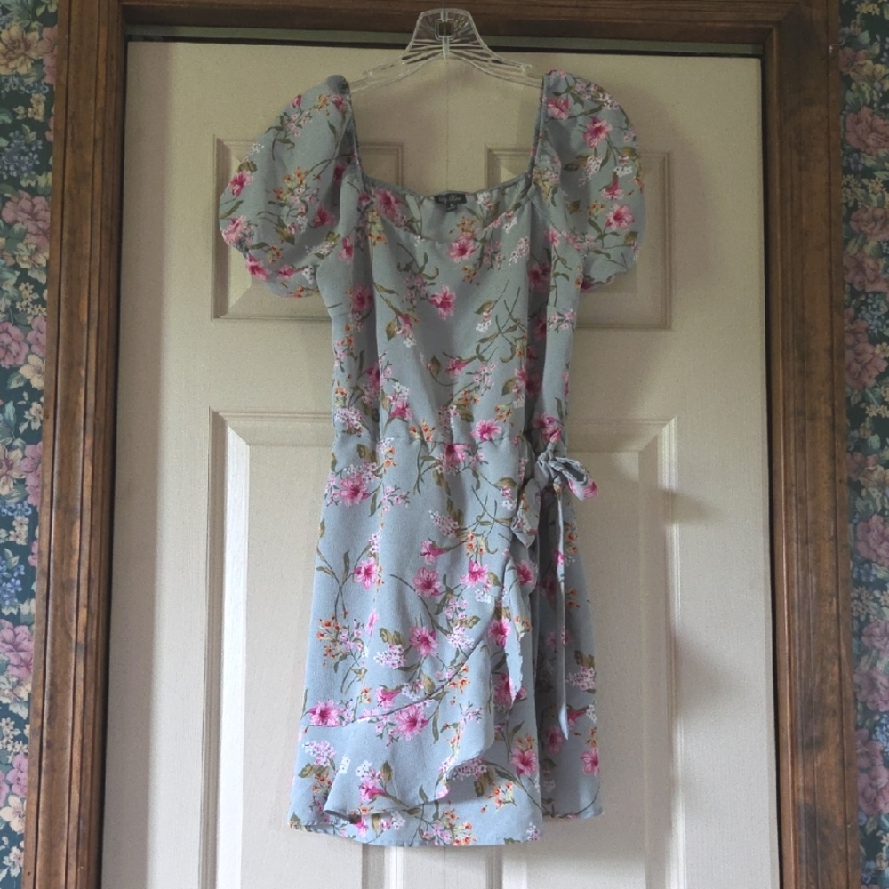 Lily Rose Pink & Green Floral Dress